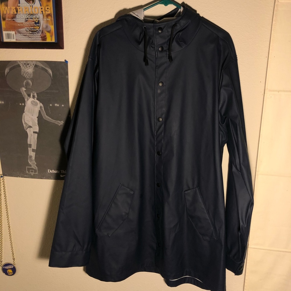 asos Navy Rain Jacket Size XXL